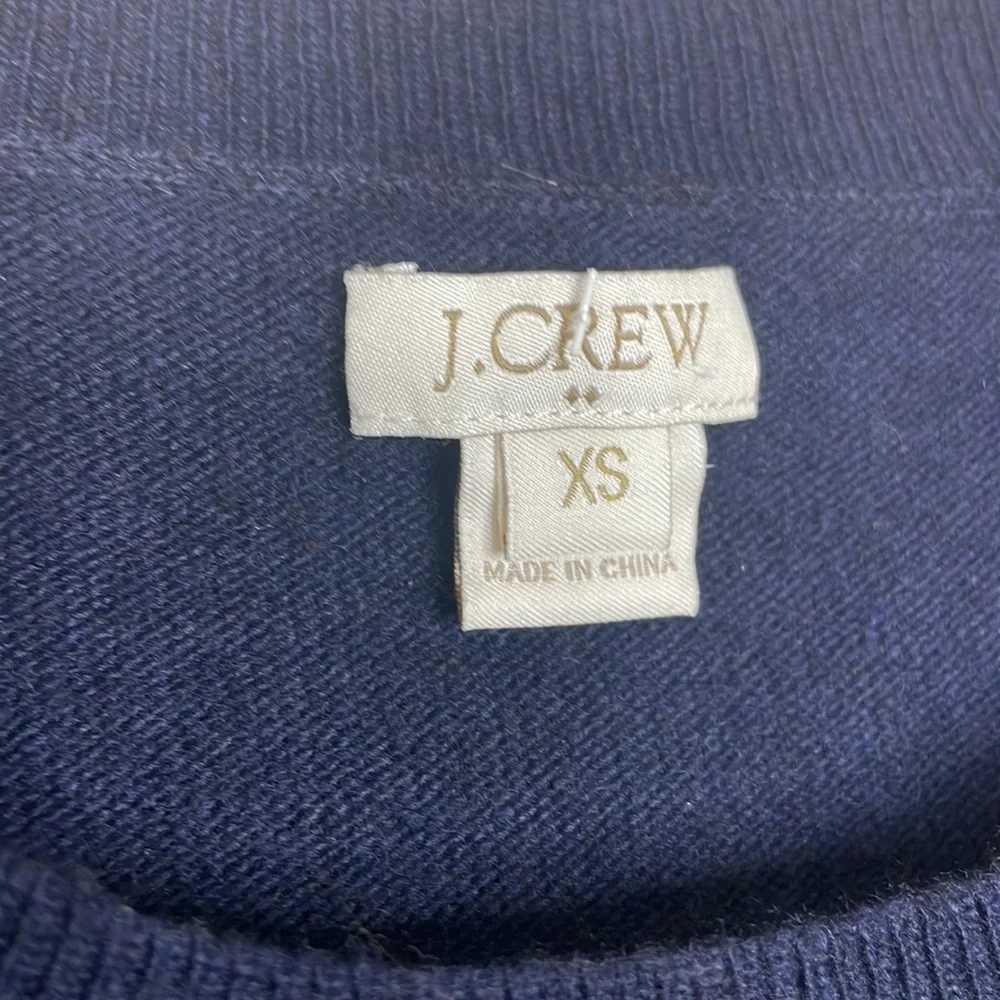 J. Crew Bowtie Merino Wool Blend Crewneck sz XS‎ Blue/White